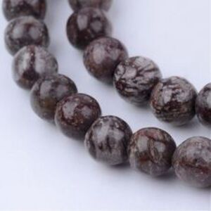 6-6.5MM‎ Snowflake Obsidian Beads-ONE Gemstone Bead Strand-Jewelry Making NWT
